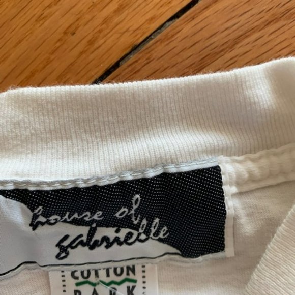 house of gabrielle white cotton tee shirt size L - Picture 4 of 5